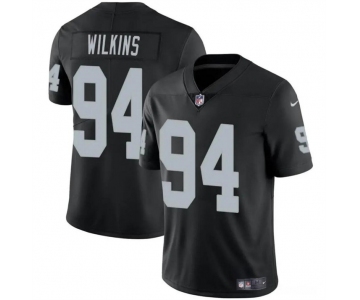 Men's Las Vegas Raiders #94 Christian Wilkins Black Vapor Football Stitched Jersey