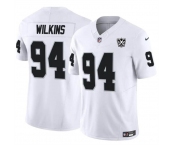 Men's Las Vegas Raiders #94 Christian Wilkins White 2024 F.U.S.E 65th Anniversary Patch Vapor Stitched Football Jersey