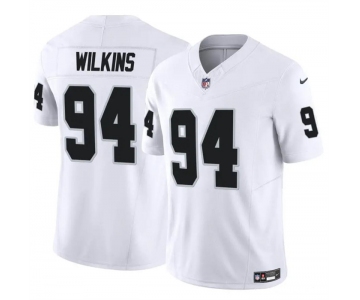 Men's Las Vegas Raiders #94 Christian Wilkins White 2024 F.U.S.E Vapor Football Stitched Jersey