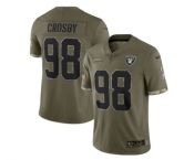 Men's Las Vegas Raiders #98 Maxx Crosby 2022 Olive Salute To Service Limited Stitched Jersey