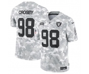 Men's Las Vegas Raiders #98 Maxx Crosby 2024 Arctic Camo Salute To Service Limited Stitched Football Jersey