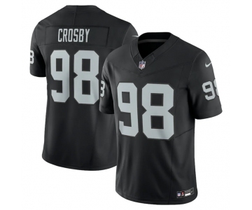 Men's Las Vegas Raiders #98 Maxx Crosby Black 2023 F.U.S.E Vapor Untouchable Stitched Football Jersey