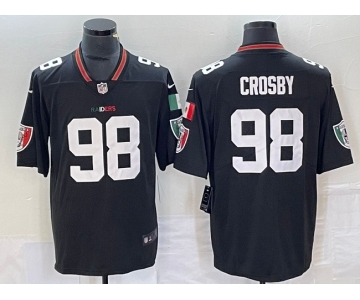 Men's Las Vegas Raiders #98 Maxx Crosby Black Mexico Vapor Limited Football Stitched Jersey