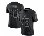 Men's Las Vegas Raiders #98 Maxx Crosby Black Reflective Limited Stitched Football Jersey