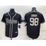 Men's Las Vegas Raiders #98 Maxx Crosby Black Stitched MLB Cool Base Nike Baseball Jersey