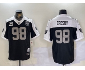 Men's Las Vegas Raiders #98 Maxx Crosby Black Thanksgiving 2024 FUSE Vapor 65th Limited Stitched Jersey