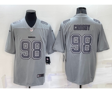 Men's Las Vegas Raiders #98 Maxx Crosby Grey Atmosphere Fashion 2022 Vapor Untouchable Stitched Limited Jersey