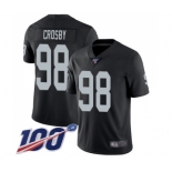 Men's Las Vegas Raiders #98 Maxx Crosby Men's Black Home Limited 100th Season Vapor Untouchable Football Jersey