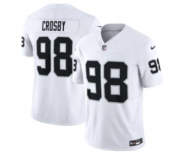 Men's Las Vegas Raiders #98 Maxx Crosby White 2023 F.U.S.E Vapor Untouchable Stitched Football Jersey