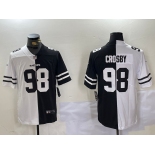 Men's Las Vegas Raiders #98 Maxx Crosby White Black Peaceful Coexisting Vapor Stitched Jersey