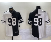 Men's Las Vegas Raiders #98 Maxx Crosby White Black Peaceful Coexisting Vapor Stitched Jersey