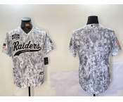 Men's Las Vegas Raiders Blank 2024 Arctic Camo Salute to Service Stitched Baseball Jersey