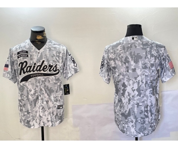 Men's Las Vegas Raiders Blank 2024 Arctic Camo Salute to Service Stitched Baseball Jersey