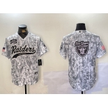 Men's Las Vegas Raiders Blank 2024 Arctic Camo Salute to Service Stitched Baseball Jerseys