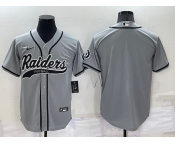 Men's Las Vegas Raiders Blank Grey Stitched MLB Cool Base Nike Baseball Jersey