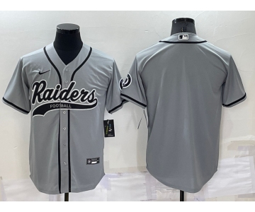 Men's Las Vegas Raiders Blank Grey Stitched MLB Cool Base Nike Baseball Jersey