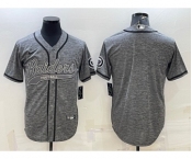 Men's Las Vegas Raiders Blank Grey With Patch Cool Base Stitched Baseball Jersey