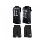 Men's Nike Oakland Raiders #11 Sebastian Janikowski Limited Black Tank Top Suit NFL Jersey