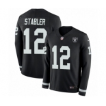 Men's Nike Oakland Raiders #12 Kenny Stabler Limited Black Therma Long Sleeve NFL Jersey