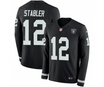 Men's Nike Oakland Raiders #12 Kenny Stabler Limited Black Therma Long Sleeve NFL Jersey