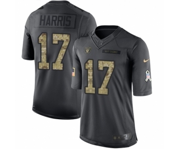 Men's Nike Oakland Raiders #17 Dwayne Harris Limited Black 2016 Salute to Service NFL Jersey