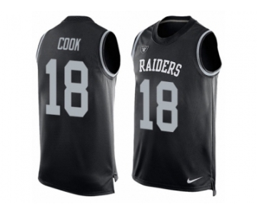 Men's Nike Oakland Raiders #18 Connor Cook Limited Black Player Name & Number Tank Top NFL Jersey