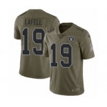 Men's Nike Oakland Raiders #19 Brandon LaFell Limited Olive 2017 Salute to Service NFL Jersey