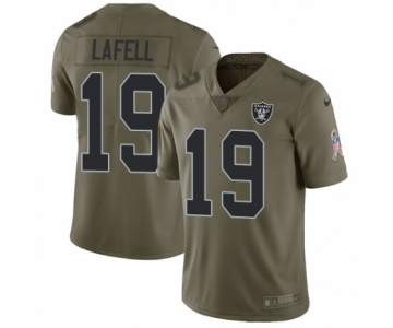 Men's Nike Oakland Raiders #19 Brandon LaFell Limited Olive 2017 Salute to Service NFL Jersey