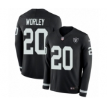 Men's Nike Oakland Raiders #20 Daryl Worley Limited Black Therma Long Sleeve NFL Jersey