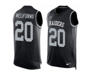 Men's Nike Oakland Raiders #20 Obi Melifonwu Limited Black Player Name & Number Tank Top NFL Jersey