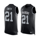 Men's Nike Oakland Raiders #21 Sean Smith Limited Black Player Name & Number Tank Top NFL Jersey