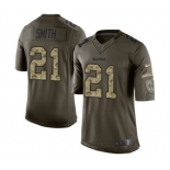 Men's Nike Oakland Raiders #21 Sean Smith Limited Green Salute to Service NFL Jersey