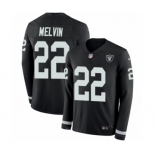 Men's Nike Oakland Raiders #22 Rashaan Melvin Limited Black Therma Long Sleeve NFL Jersey