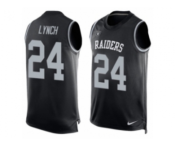 Men's Nike Oakland Raiders #24 Marshawn Lynch Limited Black Player Name & Number Tank Top NFL Jersey