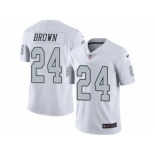 Men's Nike Oakland Raiders #24 Willie Brown Limited White Rush NFL Jersey