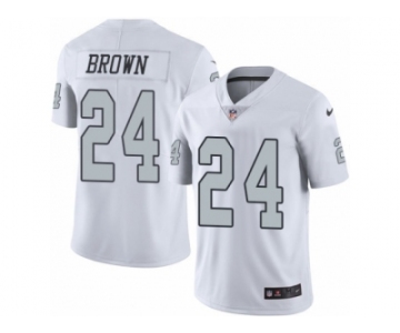 Men's Nike Oakland Raiders #24 Willie Brown Limited White Rush NFL Jersey