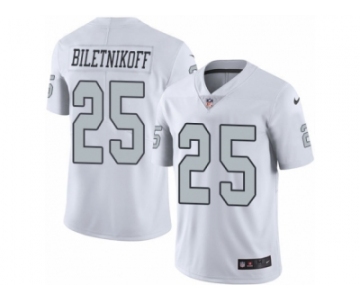 Men's Nike Oakland Raiders #25 Fred Biletnikoff Limited White Rush NFL Jersey