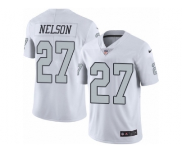 Men's Nike Oakland Raiders #27 Reggie Nelson Limited White Rush NFL Jersey