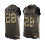 Men's Nike Oakland Raiders #28 Doug Martin Limited Green Salute to Service Tank Top NFL Jersey