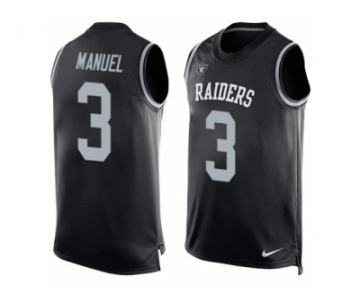 Men's Nike Oakland Raiders #3 E. J. Manuel Limited Black Player Name & Number Tank Top NFL Jersey