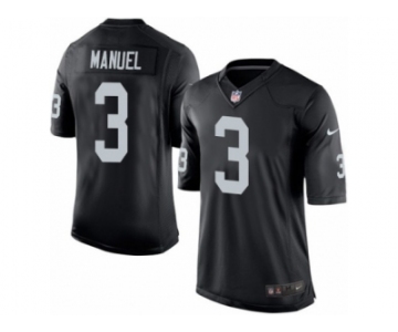 Men's Nike Oakland Raiders #3 E. J. Manuel Limited Black Team Color NFL Jersey