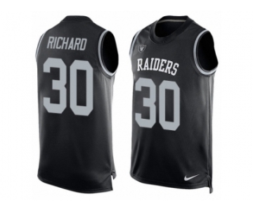 Men's Nike Oakland Raiders #30 Jalen Richard Limited Black Player Name & Number Tank Top NFL Jersey