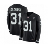 Men's Nike Oakland Raiders #31 Marcus Gilchrist Limited Black Therma Long Sleeve NFL Jersey