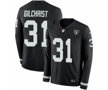 Men's Nike Oakland Raiders #31 Marcus Gilchrist Limited Black Therma Long Sleeve NFL Jersey