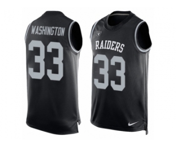 Men's Nike Oakland Raiders #33 DeAndre Washington Limited Black Player Name & Number Tank Top NFL Jersey