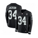 Men's Nike Oakland Raiders #34 Bo Jackson Limited Black Therma Long Sleeve NFL Jerse