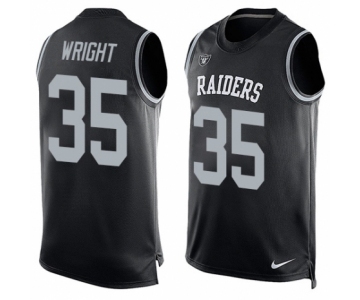 Men's Nike Oakland Raiders #35 Shareece Wright Limited Black Player Name & Number Tank Top NFL Jersey