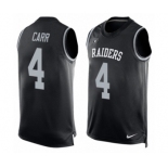 Men's Nike Oakland Raiders #4 Derek Carr Limited Black Player Name & Number Tank Top NFL Jersey