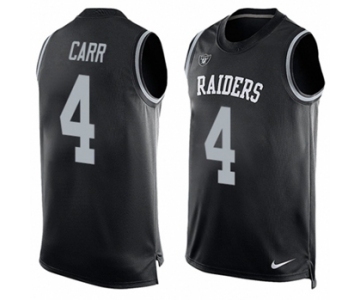 Men's Nike Oakland Raiders #4 Derek Carr Limited Black Player Name & Number Tank Top NFL Jersey