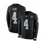 Men's Nike Oakland Raiders #4 Derek Carr Limited Black Therma Long Sleeve NFL Jersey